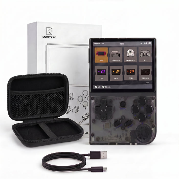 Anbernic RG35XX Retro Game Console – 5500 Classic Games, inclusief Beschermhoes